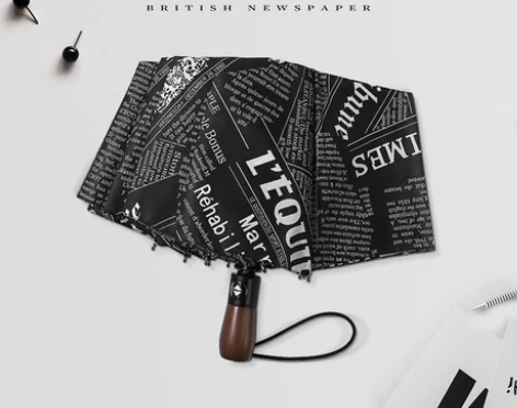 白色折叠雨伞 全自动晴两用大号个性创意男防...