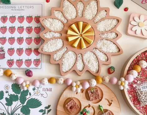 太阳花蒙氏分拣盘，让妈妈忍不住参与到感官游...