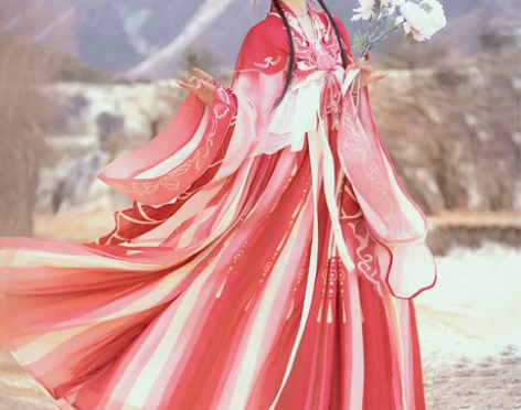 玫布琳香蕊 汉服女原创南北朝大袖绣花披肩襦...