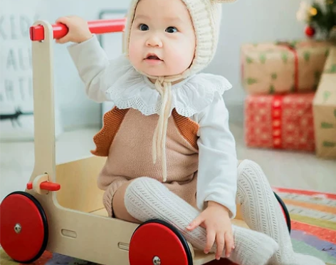 婴儿童可调速木质学步车手推车玩具多功能防O...