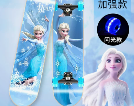 迪士尼滑板儿童3一6一12岁女生男滑板车四...
