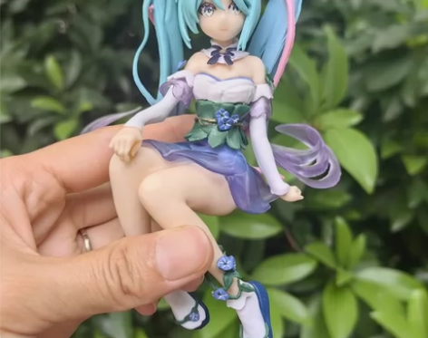 新款 初音未来手办 牵牛花初音 泡面压 二...