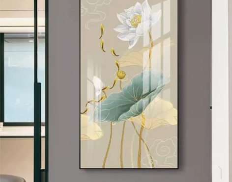 全新 九鱼图玄关装饰画新中式现代入户走廊过...