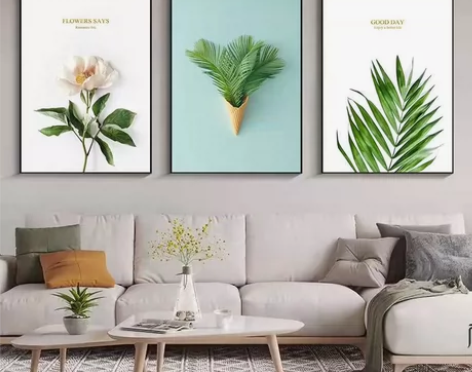 客厅装饰画三联画简约现代沙发背景墙挂画卧室...