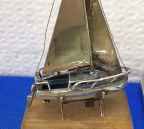 西洋纯银风帆游艇 回流欧洲经典艺术品摆件 ...