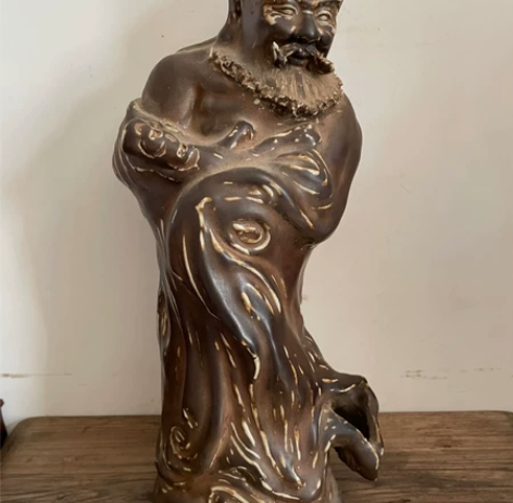 民国瓷塑达摩像 尺寸见图 基本完整无裂 眉...