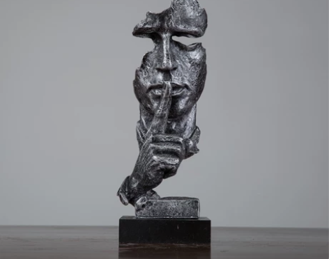 打死也不说居家摆件 沉默是金雕塑复古树脂摆...