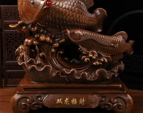 树脂工艺品金龙鱼客厅风水摆件新款国潮新品