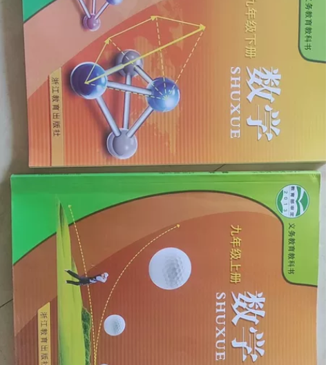 九年级数学，英语，历史全新半价买课本，作业...