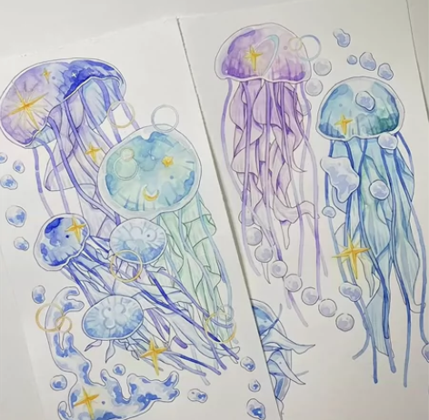 水彩手绘 插画 小物风景 小动物 都可 接...