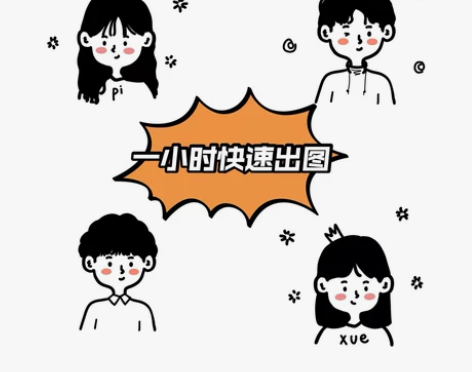 手绘Q版简笔画定制卡通情侣头像简萌风格手绘...