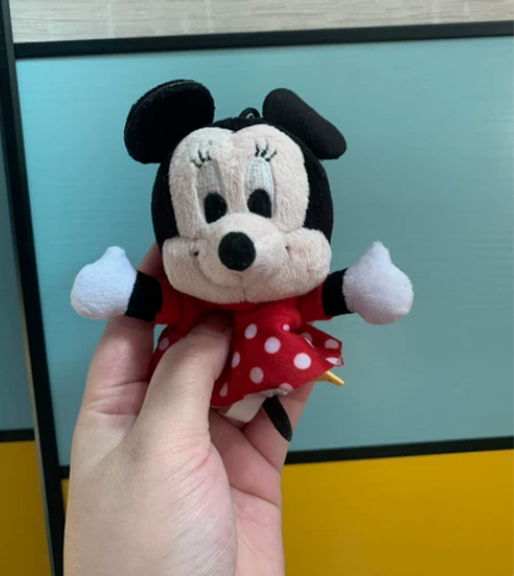 日本东京迪士尼正品米妮指偶玩具毛绒公仔挂件...