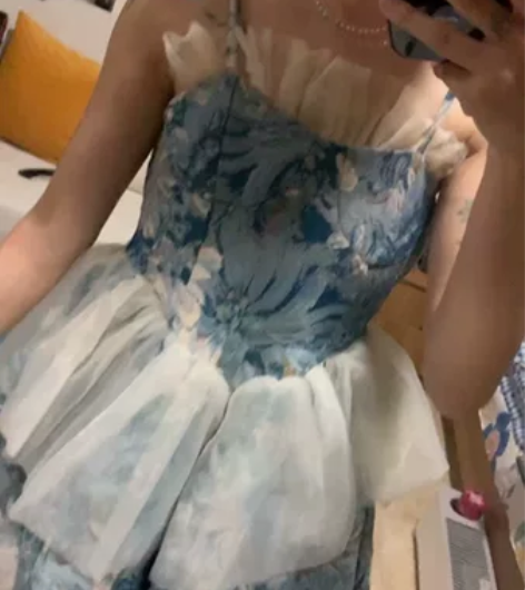 蓬蓬裙sm都能穿，领口的纱纱，不想要可以塞...