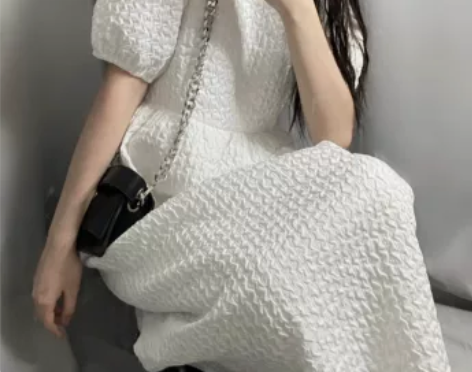 ?im自制 褶皱气质泡芙裙2021夏季新款...