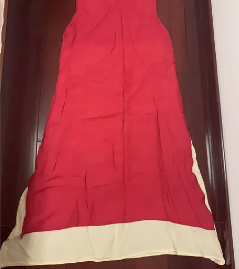 【整理衣橱】红白双色双层文艺森女风连衣长裙...