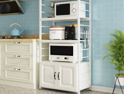 厨房收纳置物架落地多层微波炉烤箱架子用品家...