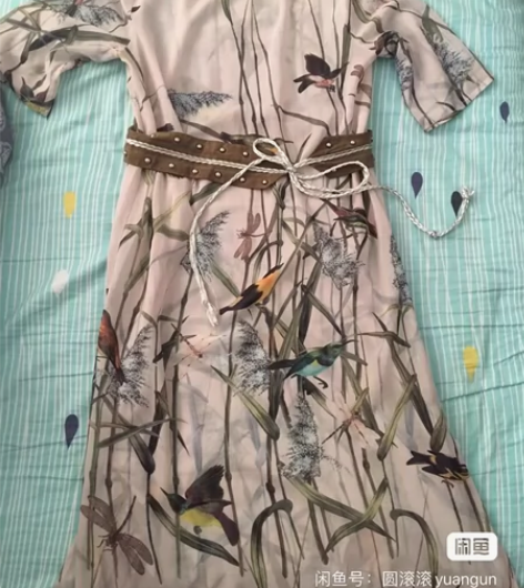 温柔江南美人墨绿色性感长裙 有开叉,实体店...