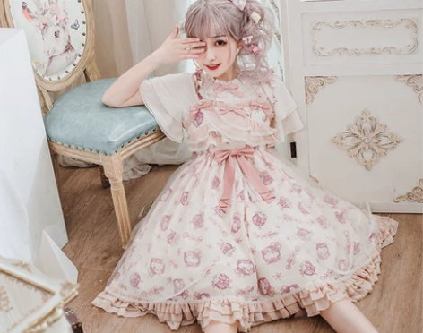 现货 枫藻记原创lolita山竹JSK吊带...