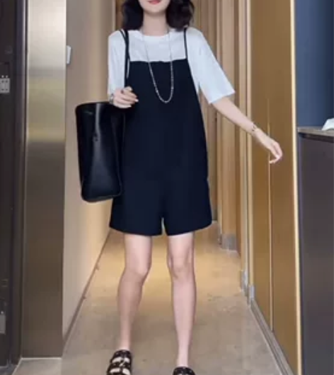 朴夫人家,棉麻的背带短裤,休闲宽松 感兴趣...