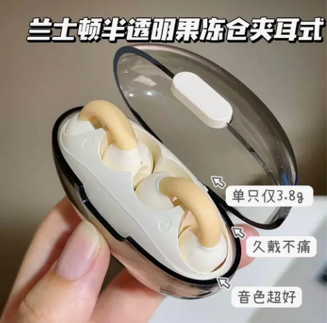 兰士顿半透明果冻仓夹耳式耳机，全新升级第三...